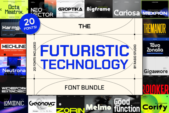 Designing with the Futuristic Technology Bundle Typeface